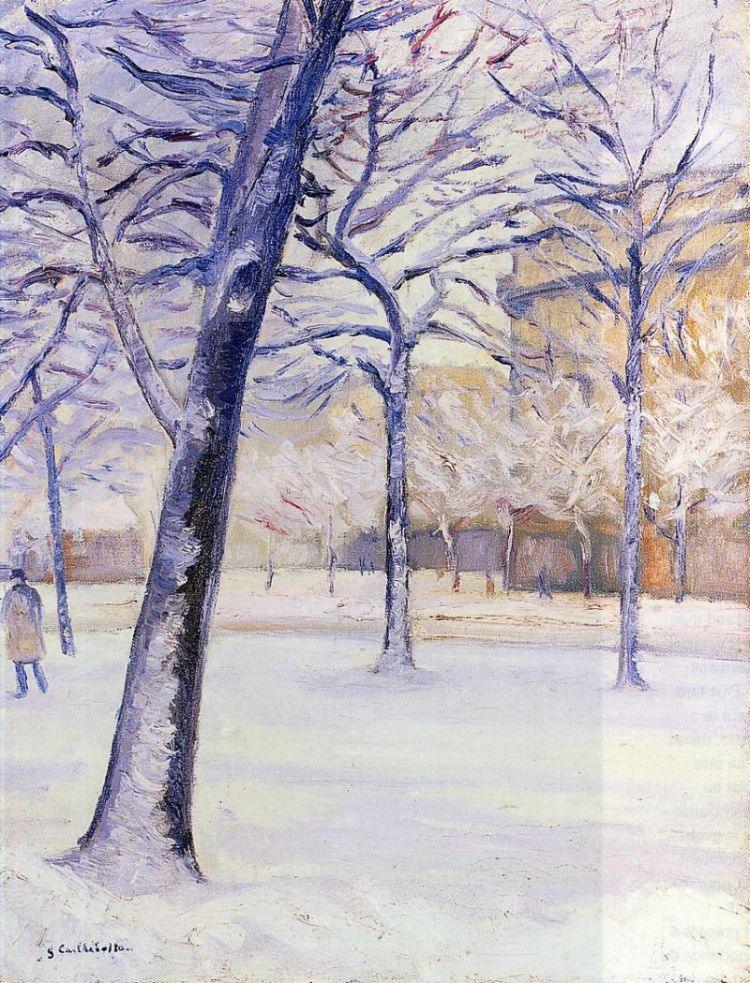 Gustave Caillebotte Park in the Snow, Paris